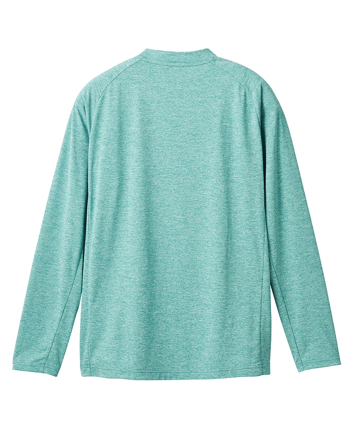 【クッパ】DESCENTE ポロシャツ ロンT 国体　Lサイズ 大きいサイズ メンズ MOVESPORT SUNSCREEN ミニ 鹿の子 バック