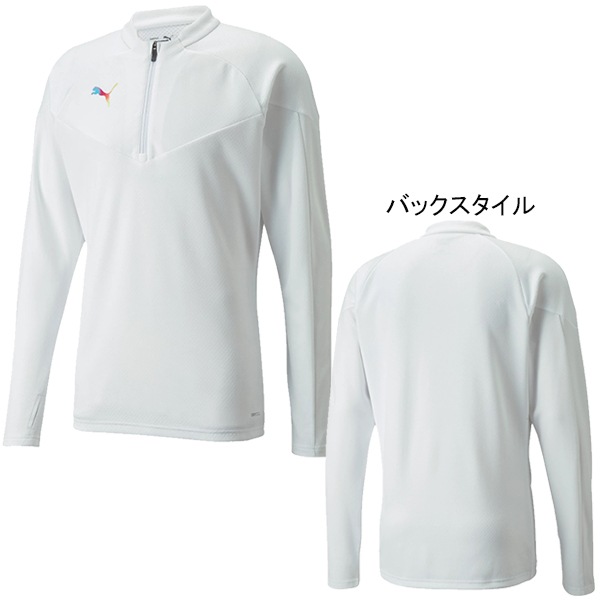 プーマ PUMA INDIVIDUAL FINAL 1/4 ジップ トレーニング トップス 658104-46 練習着  トレーニングウェア ホワイト メンズ