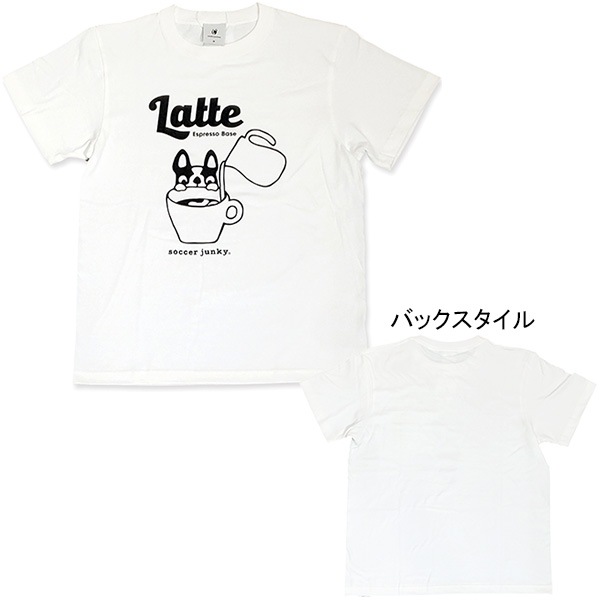 サッカージャンキー soccer junky Latte dog+1 半袖TEE SJ22F01 カジュアル Tシャツ イラスト ホワイト メンズ