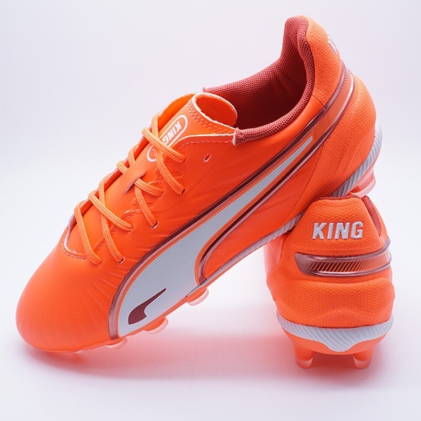 Puma サッカーシューズ スパイク ホワイト/オレンジ/ブルー　キング PUMA プーマ ウルトラ 5 プロ HG/AG(ホワイト×オレンジ) 108337