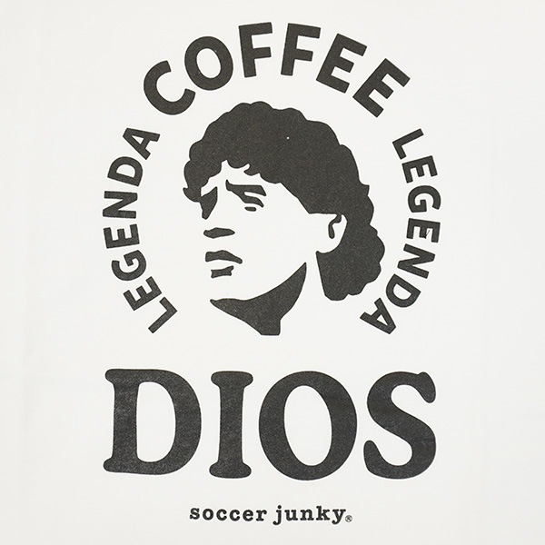 サッカージャンキー soccer junky Dios+10 ビックシルエット半袖TEE SJ22L32 似顔絵 サッカーの神様 ホワイト メンズ