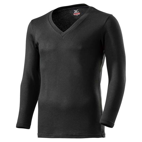 【ネコポス送料無料】ミズノ MIZUNO メンズ 長袖 アンダーウェア ブレスサーモ アンダーウエアプラス Vネック 長袖シャツ 保温 あったか C2JA9641