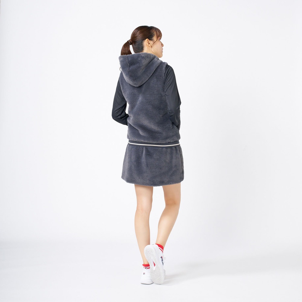 フィラ FILA テニス レディース ファー ベスト スコート 2点セット フィラ ウェア（レディース） ]フード付ベスト レディース