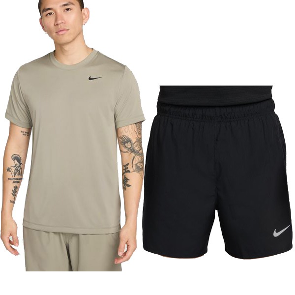 ナイキ NIKE Dri-FIT フィットネス Tシャツ プラクティスシャツ 24SU DF チャレンジャー ショート 13cm 25SU 上下セット DX0990320-DV9364010