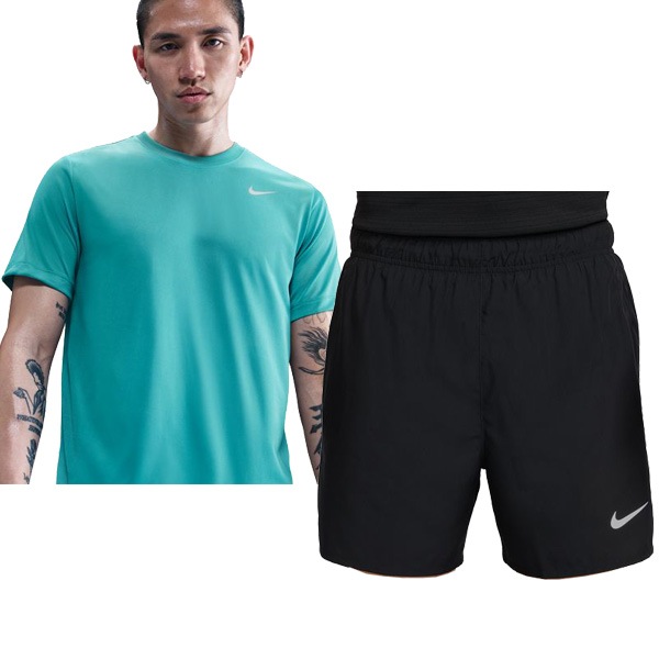 ナイキ NIKE Dri-FIT フィットネス Tシャツ プラクティスシャツ 24SU DF チャレンジャー ショート 13cm 25SU 上下セット DX0990345-DV9364010