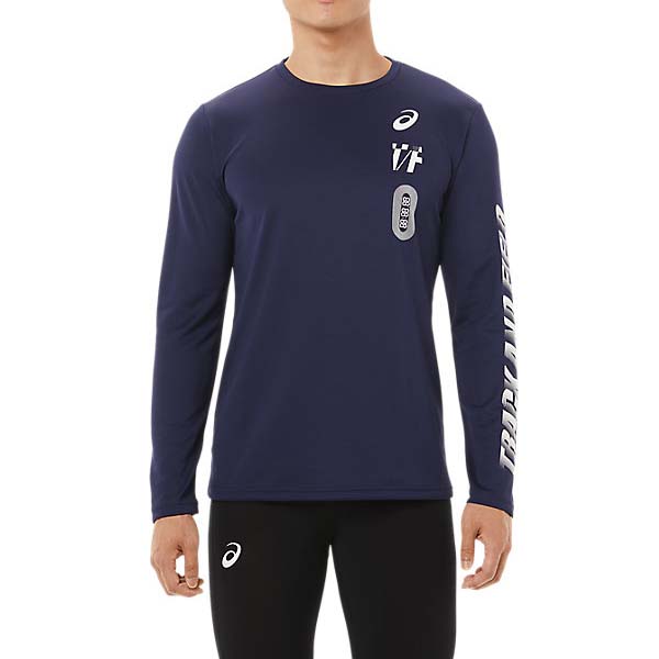 陸上 ロングTシャツ ランニング長袖シャツ メンズ アシックス ASICS 2091A516 ロンTシャツメンズ 部活 陸上部 練習シャツ