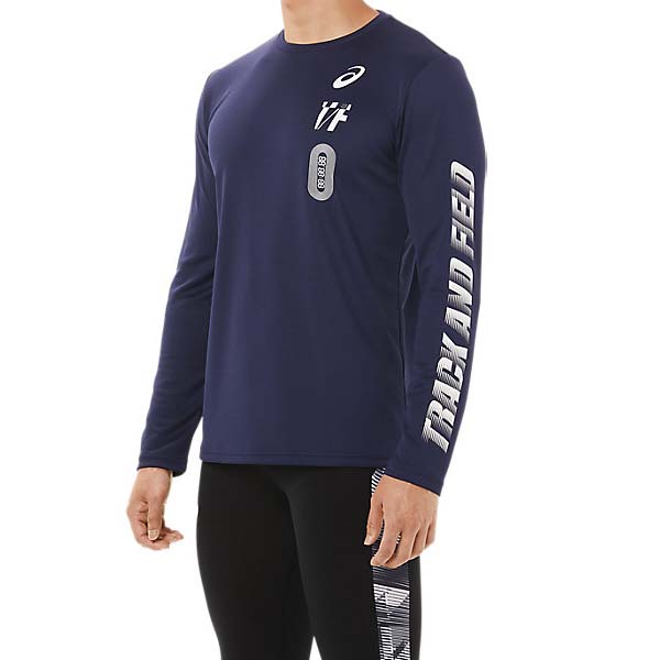 陸上 ロングTシャツ ランニング長袖シャツ メンズ アシックス ASICS 2091A516 ロンTシャツメンズ 部活 陸上部 練習シャツ