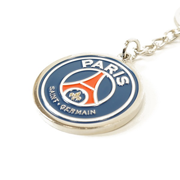 パリサンジェルマン オフィシャル  キーリング クレスト PSG_KEYRING キーホルダー エンブレム型 サポーターグッズ ネイビー