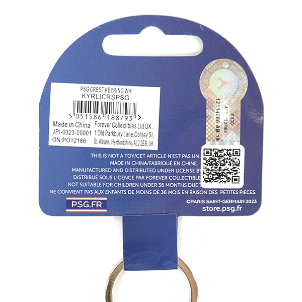 パリサンジェルマン オフィシャル  キーリング クレスト PSG_KEYRING キーホルダー エンブレム型 サポーターグッズ ネイビー
