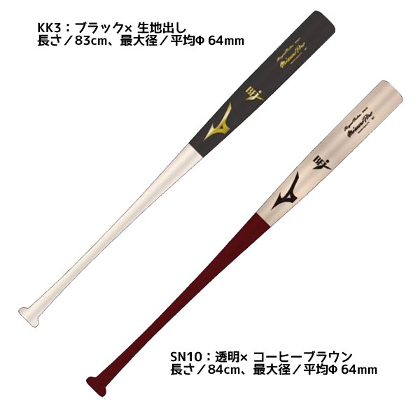 ミズノ MIZUNO 硬式用 木製バット ミズノプロ バーチ 近藤型 中田型 83cm 84cm 平均880g ダイナ加工 1CJWH230