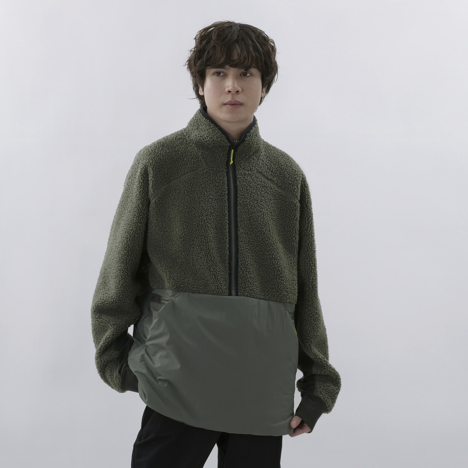 フリース ジャケット メンズ ニューバランス 撥水ジャケット シェルパアノラック MT13285 防寒ウインドブレーカー インナージャケット