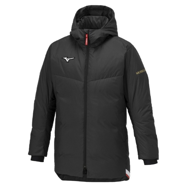 ミズノ mizuno モレリア ダウンハーフコート P2MEA502 観戦 移動 防寒 撥水 ブラック メンズ