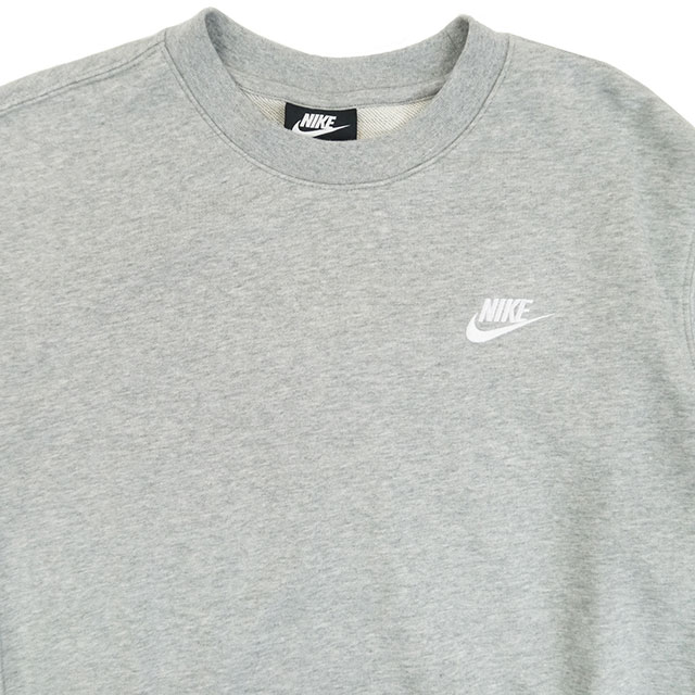 ナイキ NIKE クラブ フレンチテリー クルー BV2667-063 メンズ ロングTシャツ 長袖シャツ ジョギング カジュアルウェア トレーニングウェア ダークグレーヘザー