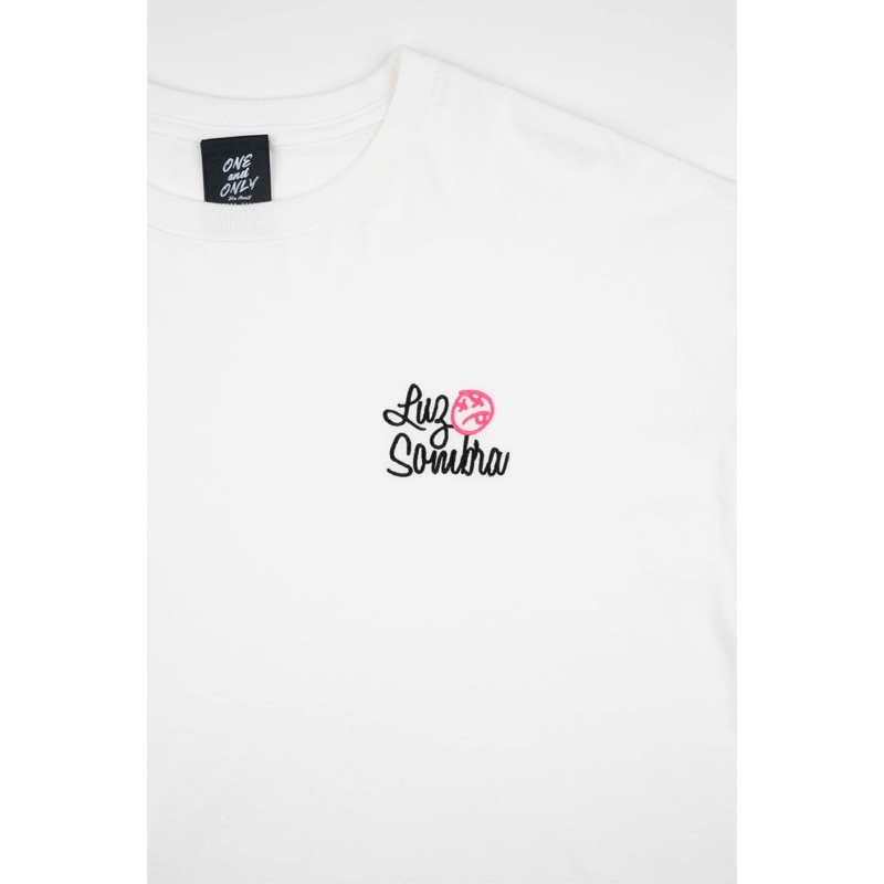 LUZ e SOMBRA 半袖Tシャツ ホワイト XL ルースイソンブラ/LUZ e SOMBRA 半袖Tシャツ/OAO 舌出し ORGANIC TEE