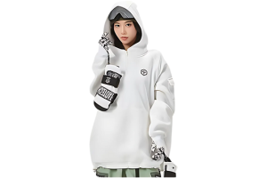【TaoTech】Special Half-Zip Hoodie ドロストフーディ―【ホワイト】