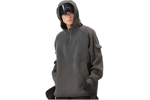 【TaoTech】Special Half-Zip Hoodie ドロストフーディ―【グレー】