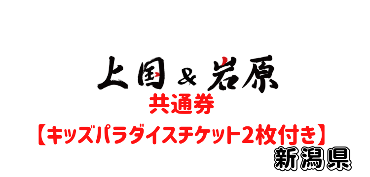 203 上国&岩原1日入場券+【共通】＋【ゲレンデデビューセット（大人＋小人対象：子供3歳～小学生）＋キッズパラダイスチケット2枚＋ロッテお菓子セット】