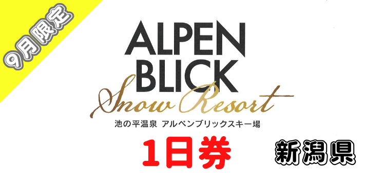 467 池の平温泉アルペンブリックスキー場 1日券【16歳以上】【9月限定価格】