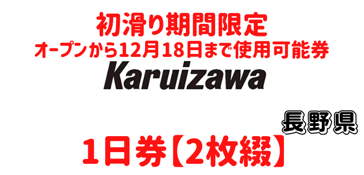 239 軽井沢プリンスホテルスキー場1日券【2回券】【初滑り期間】
