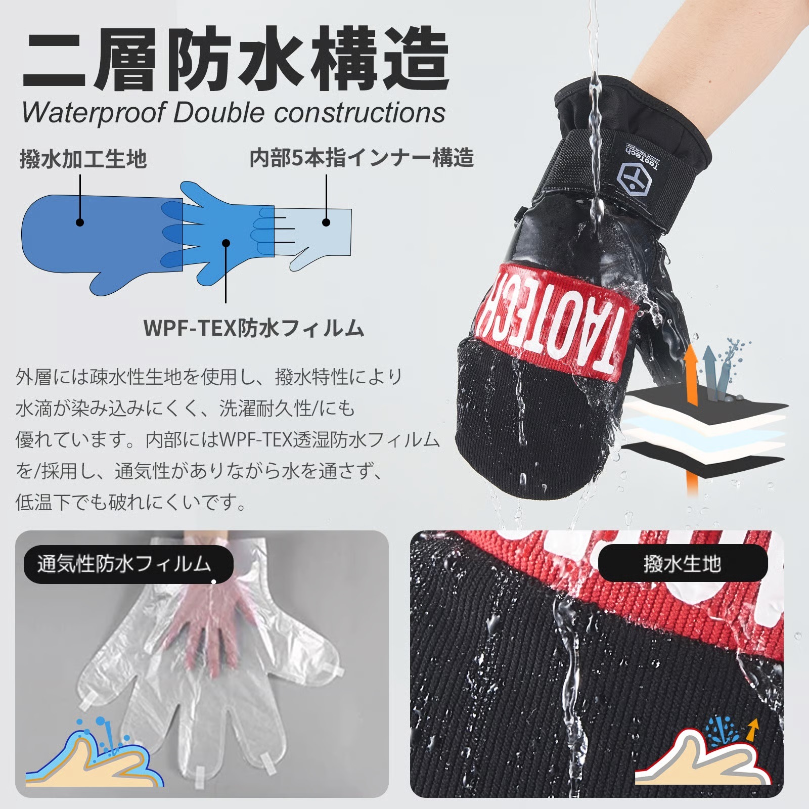 【TaoTech】Basic Straps Gloves ベーシックグローブ ベルトタイプ 【パープル】