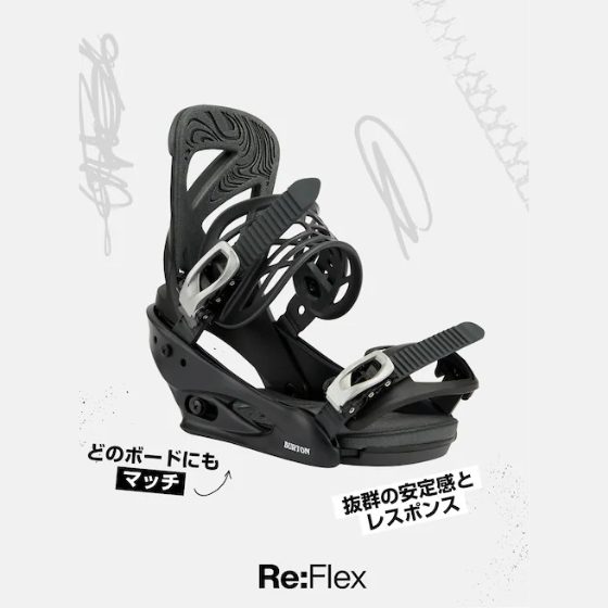 【BURTON】 メンズ ミッション Re:Flex  スノーボードバインディング【Black】