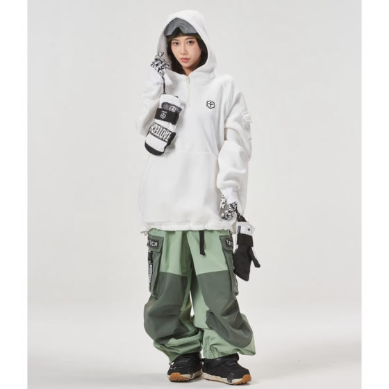 【TaoTech】Special Half-Zip Hoodie ドロストフーディ―【ホワイト】