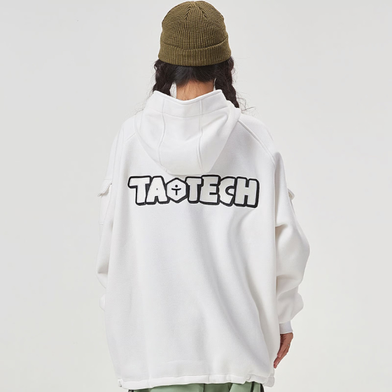 【TaoTech】Special Half-Zip Hoodie ドロストフーディ―【ホワイト】