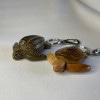 【再入荷】　手作り　木彫りキーホルダー　亀