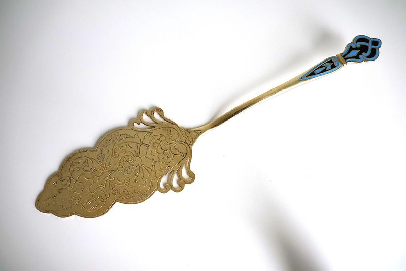 ロシア USSR 銀エナメル ケーキサーバー