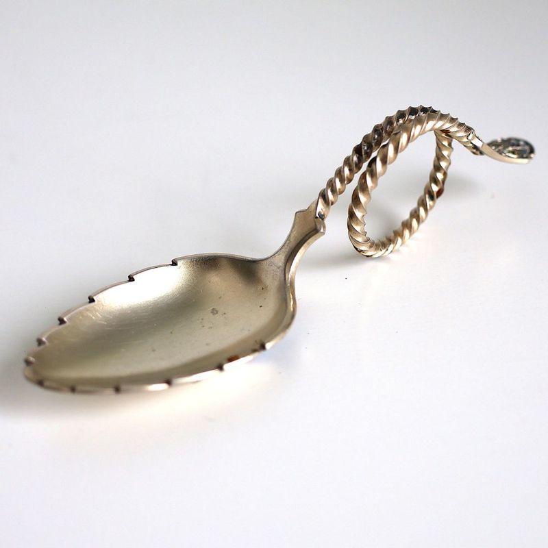 ノルウェー　銀エナメルベビースプーン