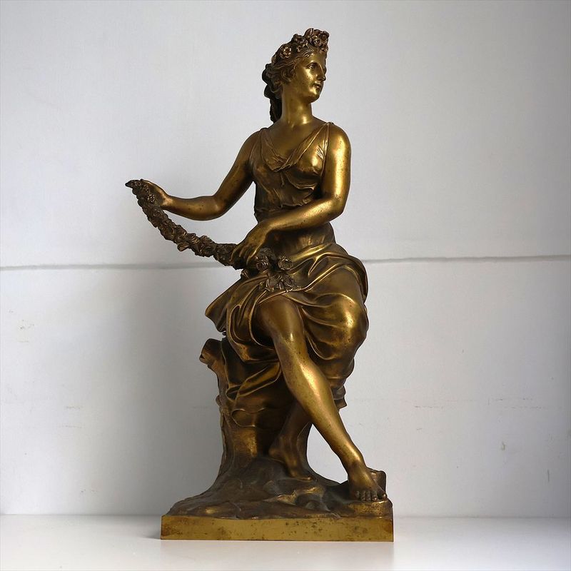 アントワーヌ・コワセボ　バルベディエンヌ工房　ブロンズ像「春の寓意」