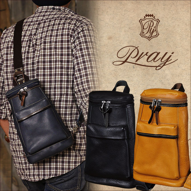 オイルレザー ボディバッグ メンズ Pray プレイ prbb003 A5 | | ガイア2096