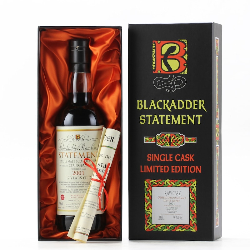 BLACKADDER STATEMENT No.31 RAW CASK SPRINGBANK SHERRY CASK FINISH 2001 17YO Cask No.130 58.5%