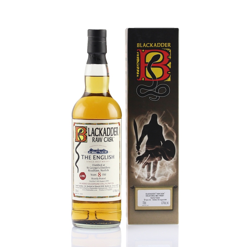 BLACKADDER RAW CASK ENGLISH SINGLE MALT WHISKY 2009 8yo HEAVILY PEATED 61ppm Cask No.34 63.4%