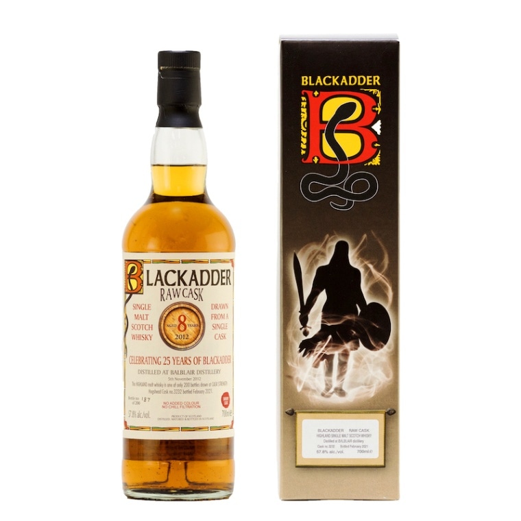 BLACKADDER RAW CASK BALBLAIR 2012 8YO SHERRY CASK CELEBRATING 25 YEARS OF BLACKADDER Cask no. 3232 57.8%
