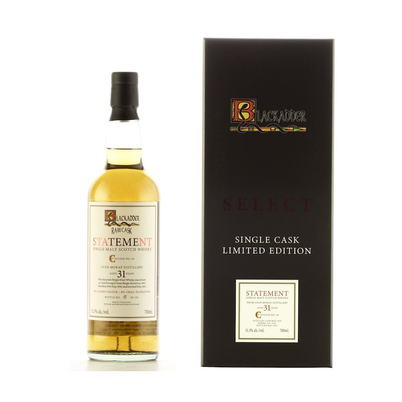 BLACKADDER STATEMENT NO.40 RAW CASK GLEN MORAY 1990 31YO Cask No: 4563 51.5%