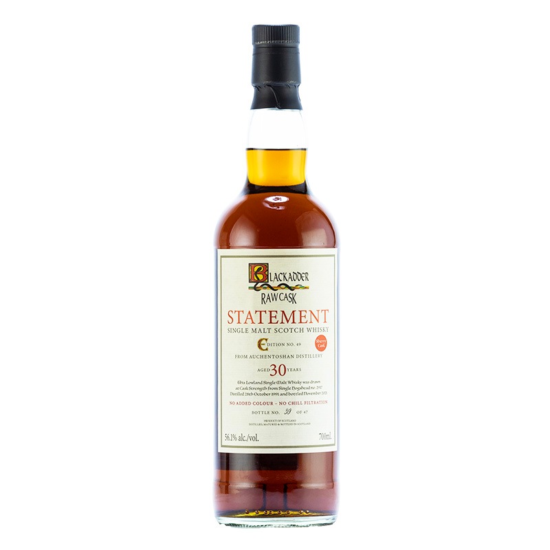 BLACKADDER STATEMENT NO.49 RAW CASK AUCHENTOSHAN 1991 30YO SHERRY CASK Cask No.2917 56.1%