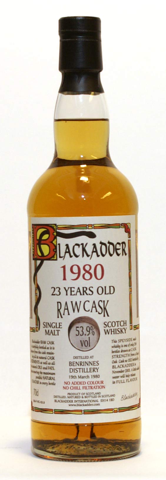 BLACKADDER RAW CASK BENRINNES 1980 23y Cask no.1352 53.9%