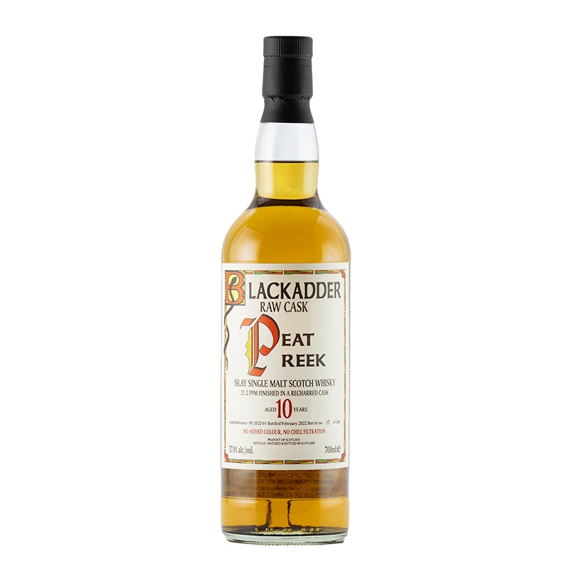 【箱キズ】BLACKADDER RAW CASK PEAT REEK ISLAY SINGLE MALT SCOTCH WHISKY FINISHED IN A RE-CHARRED CASK 10yo 21.2PPM Cask ref.PR2022-1 57.9%