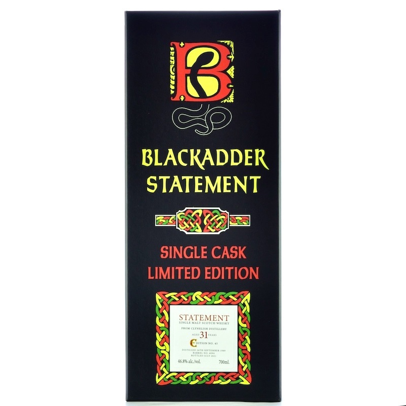 BLACKADDER STATEMENT NO.45 RAW CASK CLYNELISH 1989 31YO HHD Cask Ref: 6094 46.8%