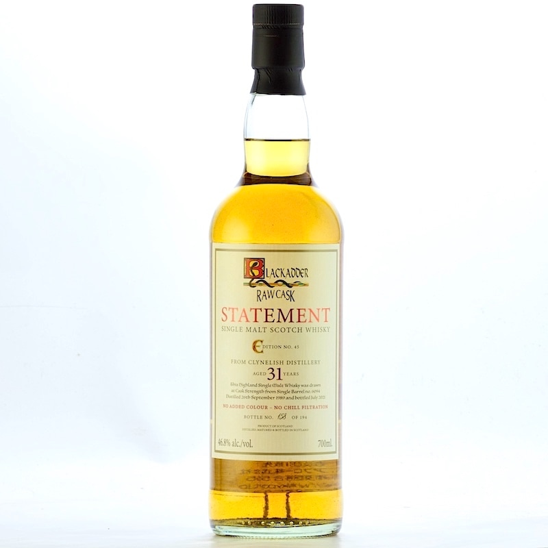 BLACKADDER STATEMENT NO.45 RAW CASK CLYNELISH 1989 31YO HHD Cask Ref: 6094 46.8%