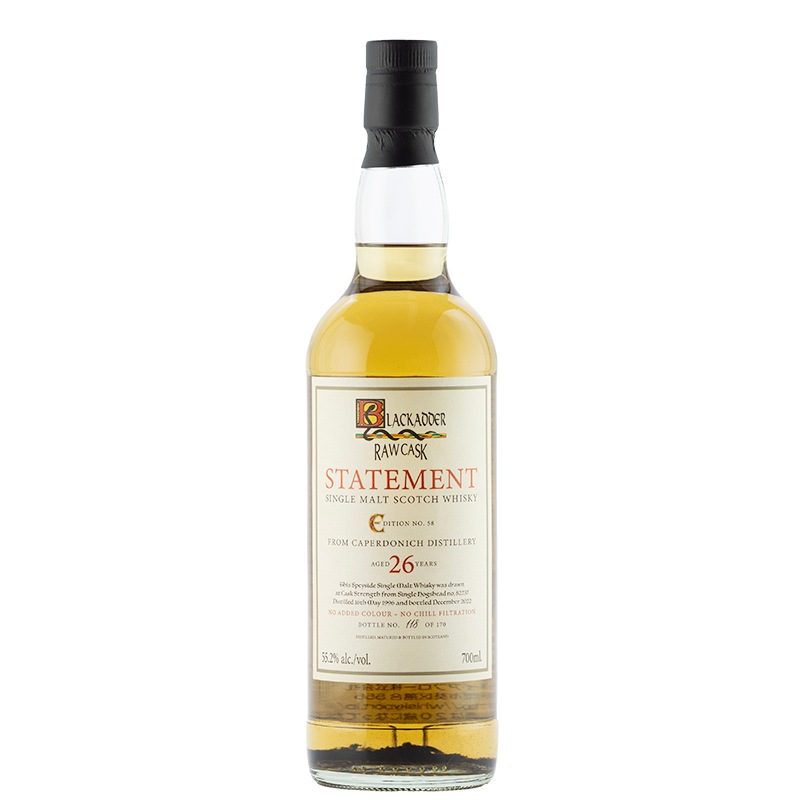 BLACKADDER STATEMENT NO.58 RAW CASK CAPERDONICH 1996 26YO Cask No:82237 55.2%