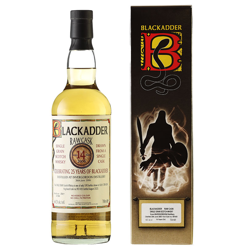 CELEBRATING 25 YEARS OF BLACKADDER RAW CASK INVERGORDON SINGLE GRAIN SCOTCH WHISKY 2006 14YO HHD Cask No: 901435 64.2%
