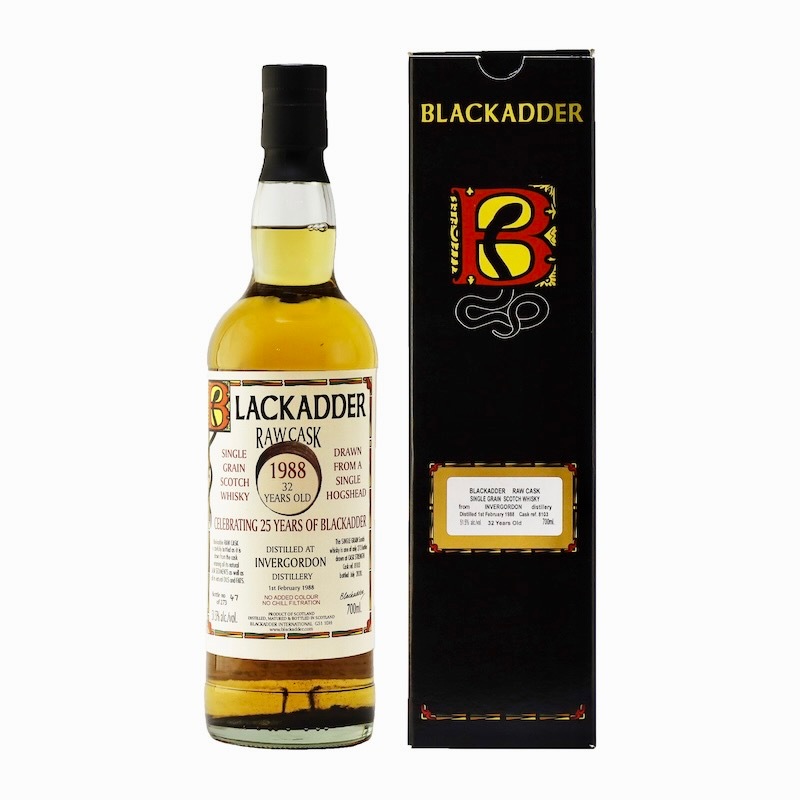 BLACKADDER RAW CASK INVERGORDON SINGLE GRAIN SCOTCH WHISKY 1988 32YO CELEBRATING 25 YEARS OF BLACKADDER Cask ref. 8103 51.5%