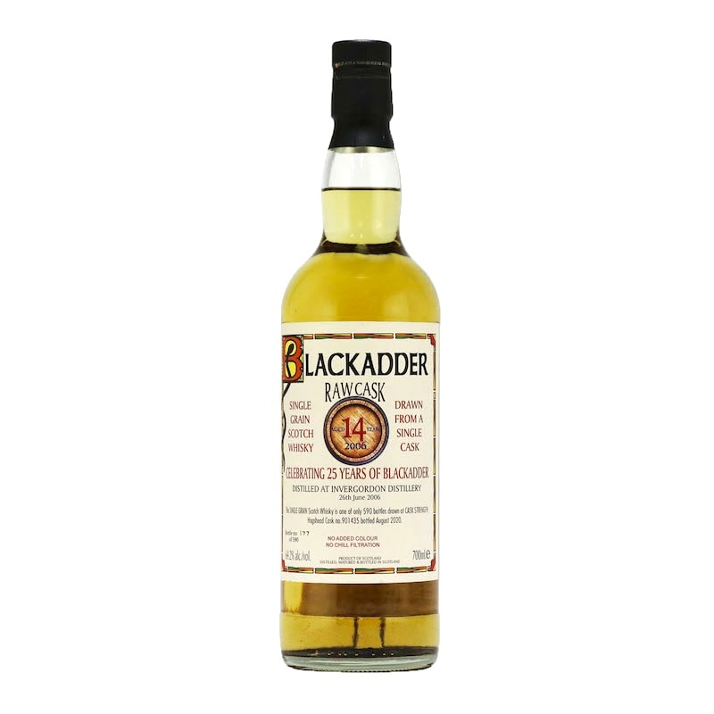 BLACKADDER RAW CASK INVERGORDON SINGLE GRAIN SCOTCH WHISKY 2006 14YO CELEBRATING 25 YEARS OF BLACKADDER Cask no.901435 64.2%