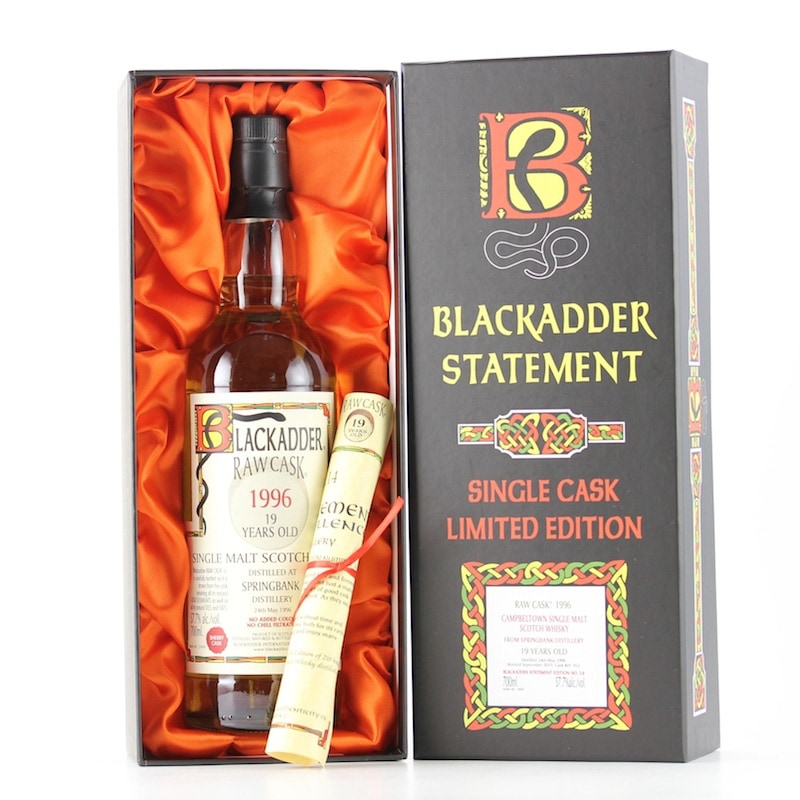BLACKADDER STATEMENT NO.14 RAW CASK SPRINGBANK SHERRY CASK 1996
