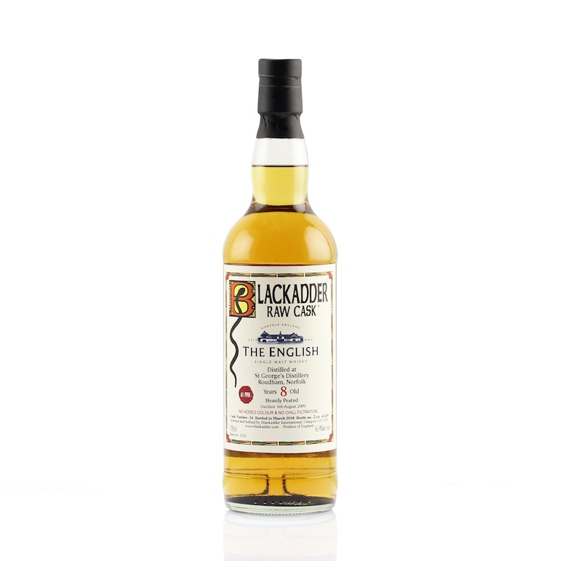 BLACKADDER RAW CASK ENGLISH SINGLE MALT WHISKY 2009 8yo HEAVILY PEATED 61ppm Cask No.34 63.4%
