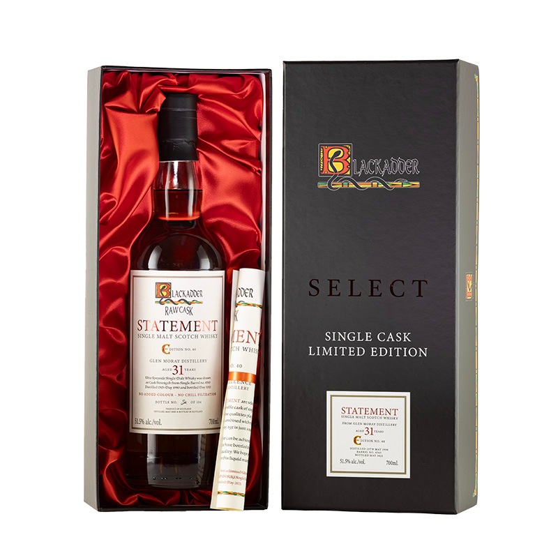 BLACKADDER STATEMENT NO.40 RAW CASK GLEN MORAY 1990 31YO Cask No: 4563 51.5%