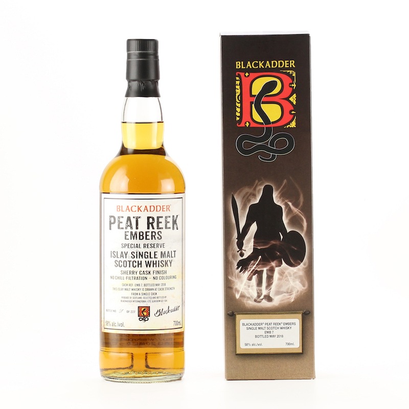BLACKADDER PEAT REEK EMBERS ISLAY SINGLE MALT SCOTCH WHISKY SHERRY CASK FINISH Cask Ref: EMB7 58%