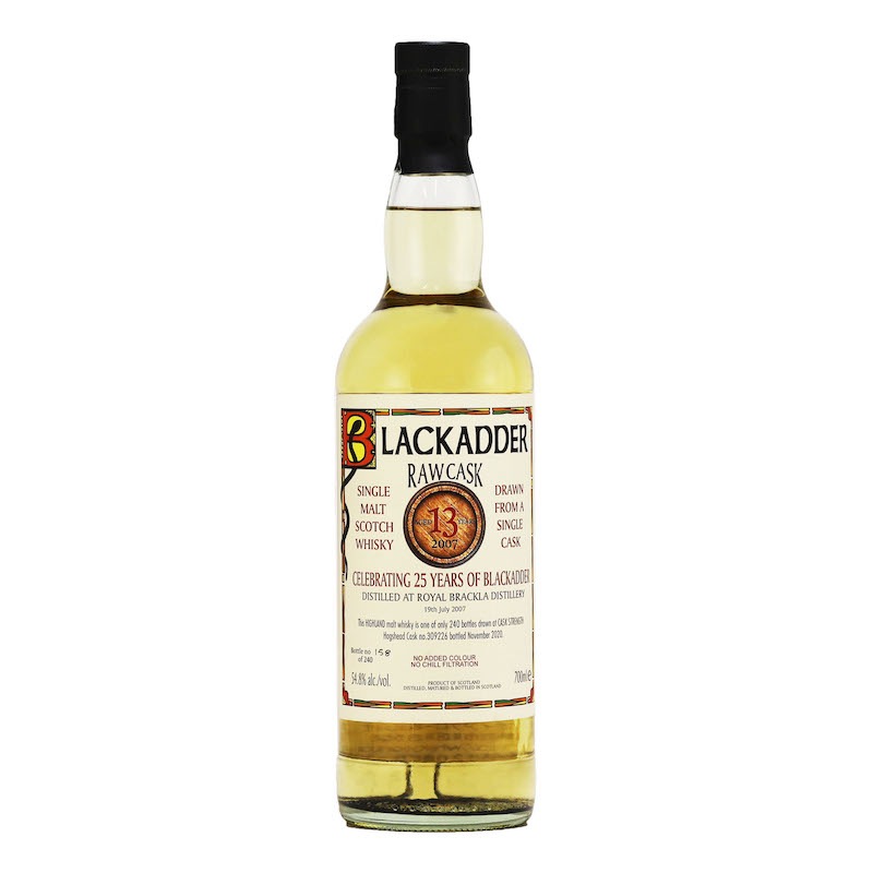 BLACKADDER RAW CASK ROYAL BRACKLA 2007 13YO CELEBRATING 25 YEARS OF BLACKADDER Cask no.309226 54.8%